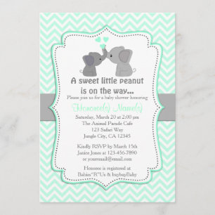 Shower Blue Elephant Baby Shower Convites Chev 330