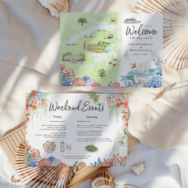 Shrewsbury New Jersey Wedding Weekend Welcome Map (Criador carregado)