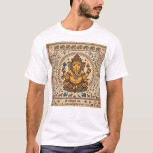 Shri Ganeshaya Namah Camiseta de Arte Tribal Warli