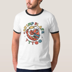 👕 🍤 Shrimp Flash Tattoo T-Shirt Ringer