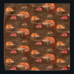 Shrimp Prawns Sea Life Standard Brown Bandana<br><div class="desc">Camarão com uma longa antena de bandana padronizada em cor castanha. Perfeito para o verão pelo mar,  vista este impressão de vida marinha na cabeça ou embrulhado ao redor do pescoço de um cachorro.</div>