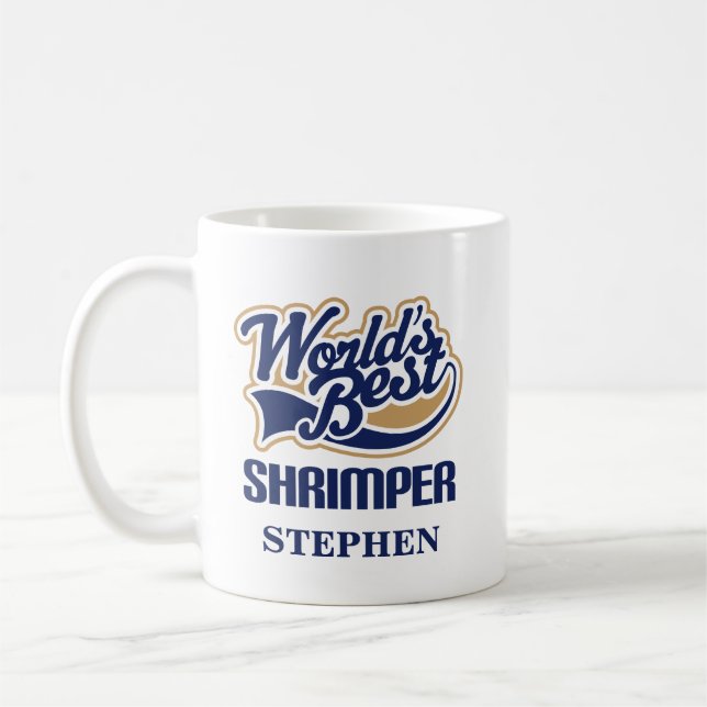 Shrimper personalizou o presente da caneca (Esquerda)