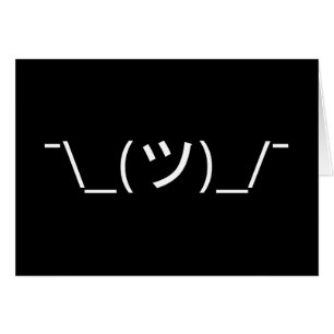 Shrug Emoticon ¯\_(ツ)_/ Cartão Kaomoji Japonês