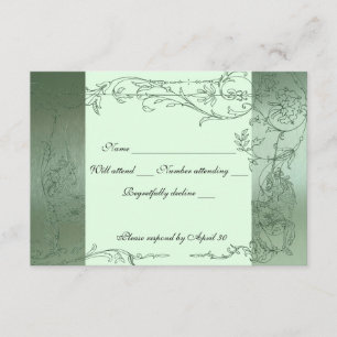Shy Unicorn Green Metallic rsvp com envelopes