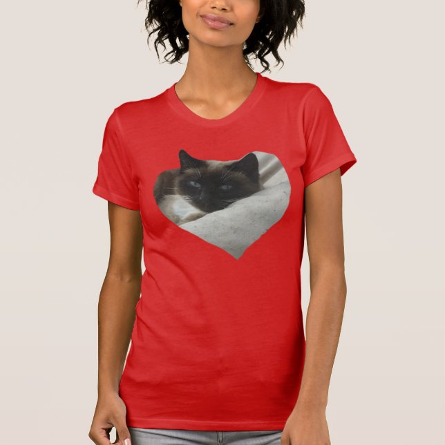 Siamês Cat Close Up T-Shirt (Frente)