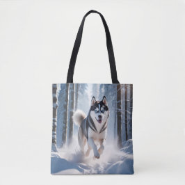 Siberian Husky Elegant Canvas Tote Bag
