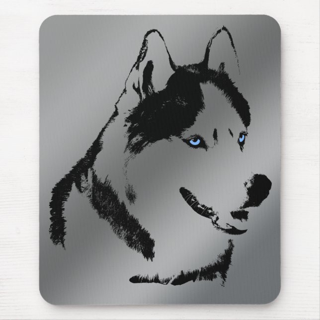 Siberian Husky Mousepad Gifts Malamute Sled Cães (Frente)