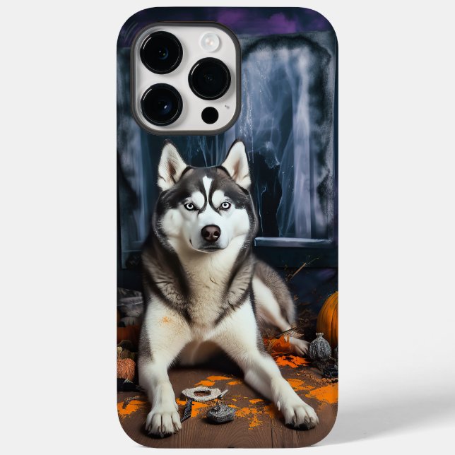 Siberian Husky Pumpkins Halloween Scary (Verso)