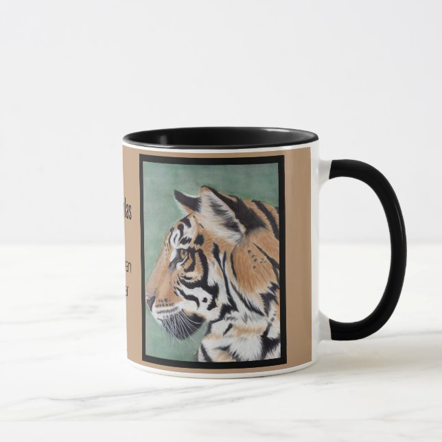 Siberian Tigre Personalize NOME Xícara de Café (Direita)