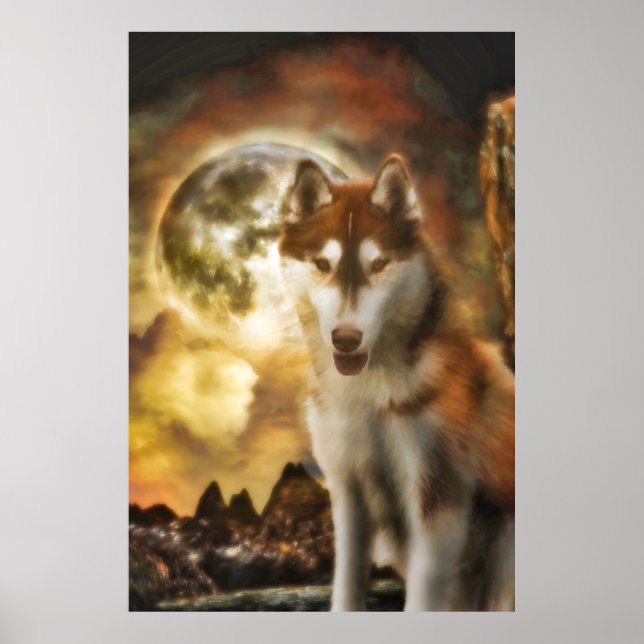SIBERIANO HUSKY MOON KINGDOM POSTER (Frente)