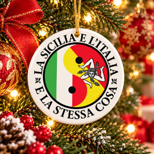 Sicília Itália Yin Yang Enfeite de Natal