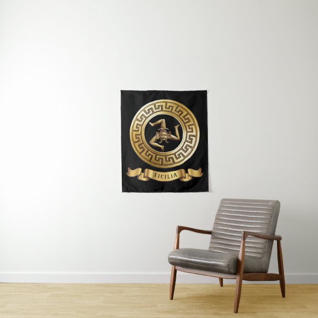 Sicília (símbolo de Trinacria) Tapeçaria de Muro (In Situ)
