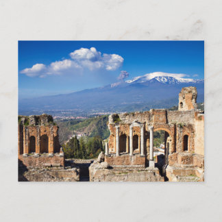 Sicília - Teatro Grego de Taormina cartão postal