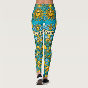 SICILIA Trinacria Siciliana Colors Leggings
