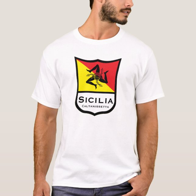 Siciliana Flag Trinacria Personalize T-Shirt (Frente)