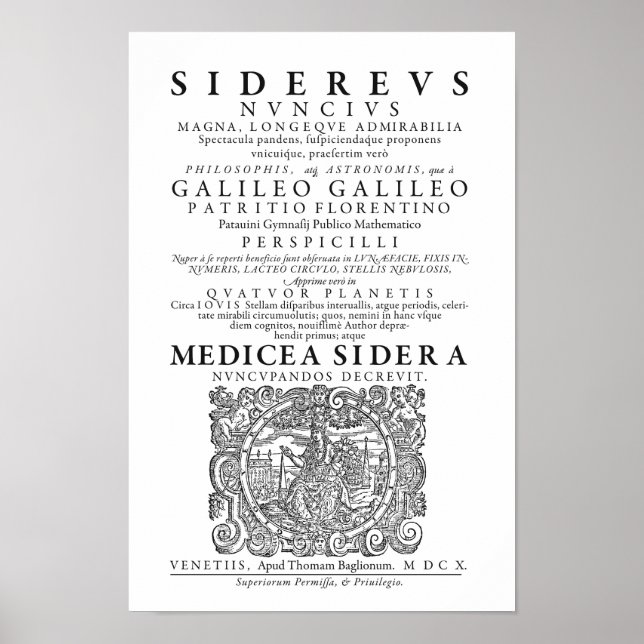 Sidereus Nuncius Poster (Frente)