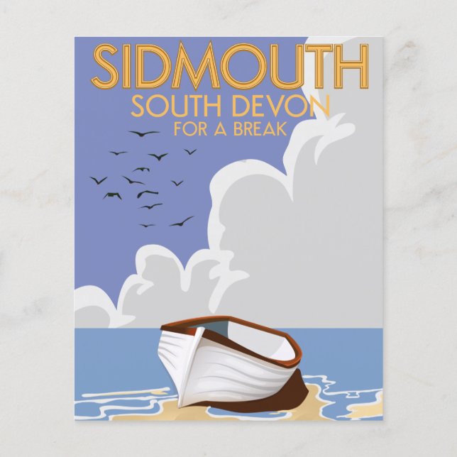 Sidmouth South Devon viagens vintage. (Verso)