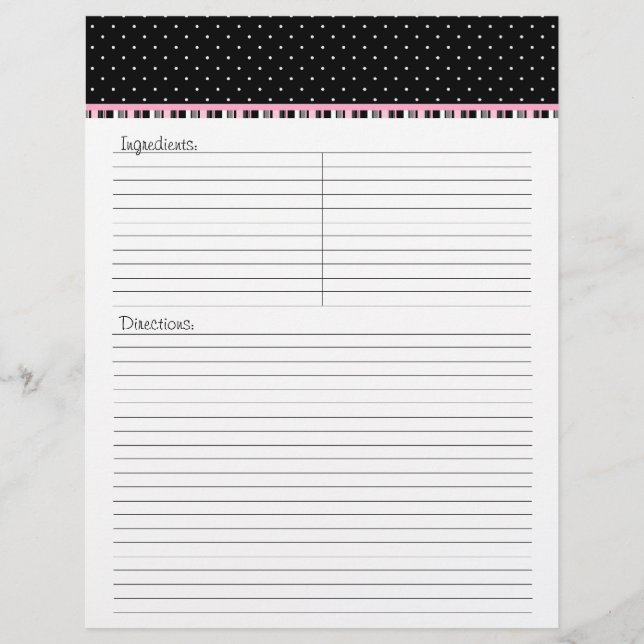 Siesta Motel Recipe Letterhead - TBA (Frente)