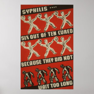 Sífilis 6 de 10 curados - poster da saúde