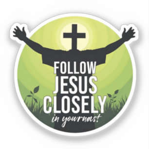 Siga Jesus de perto com o adesivo