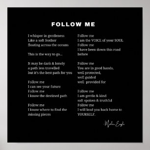 Siga-me como inspirador poema muralha arte poster