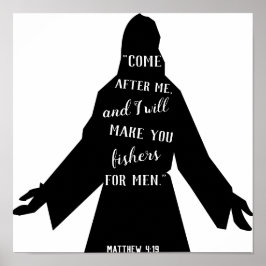 Siga-me Matthew 4:19 Christian Jesus Poster