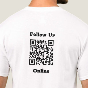 Siga-nos a mensagem online com o código QR T-Shirt