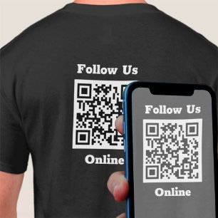 Siga-nos a mensagem online com o código QR T-Shirt