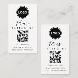 Siga-nos Código QR Cartão de visita moderno