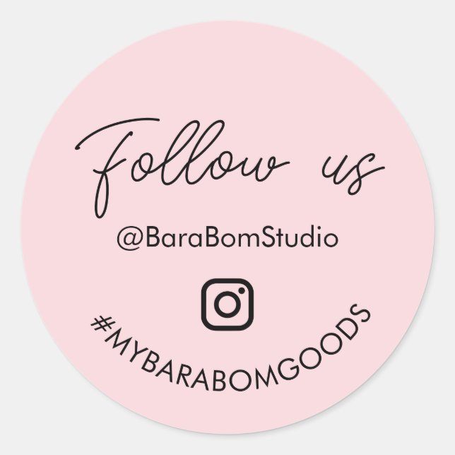 Siga-nos no adesivo de pacote do Instagram (Frente)