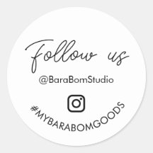 Siga-nos no adesivo de pacote do Instagram