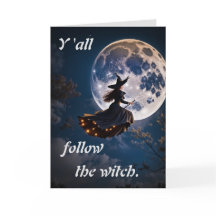 Siga o Cartão de Convite à Bruxa de Halloween