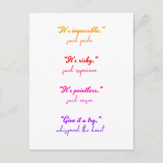 Siga o cartão postal do seu coração