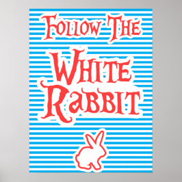 Siga O Coelho Branco, poster de tipografia,