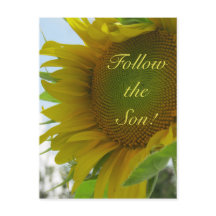 Siga o Filho! Mensagem cristã em cartão postal