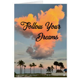 Siga o seu cartão de nota inspiracional Sonhos