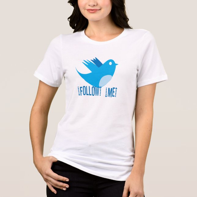 Sigam-me as T-shirts do Twitter Bird (Frente)