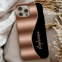 Sigla Dourada Glam Faux Foil Wave Black