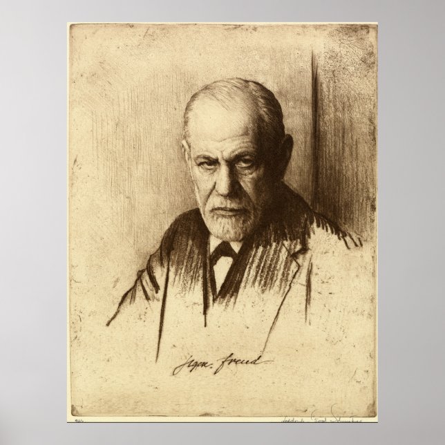 Sigmund Freud Art Impressão (Frente)