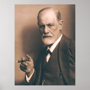 Sigmund Freud com poster do charuto