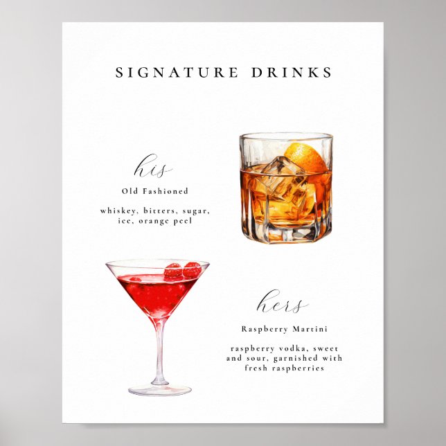 Signature Bebe Cocktails Poster (Frente)