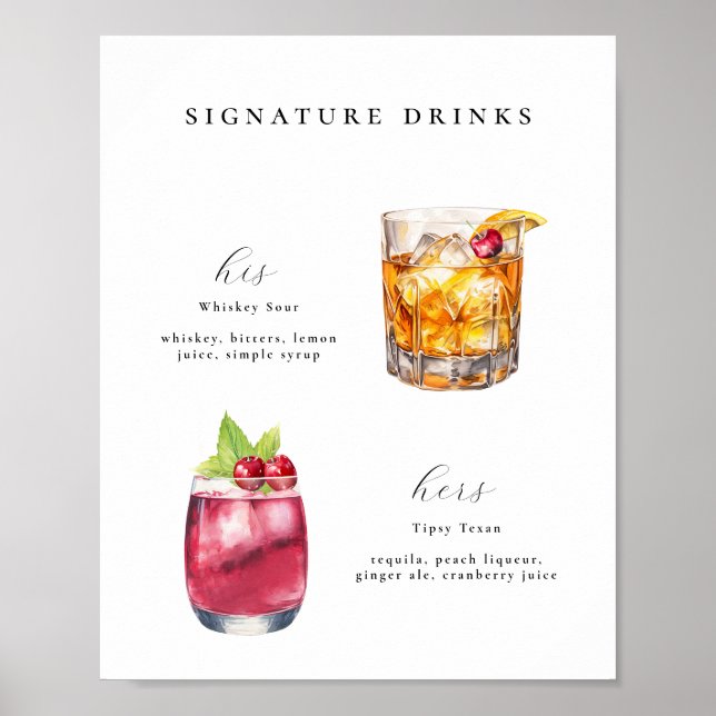 Signature Bebe Cocktails Poster (Frente)