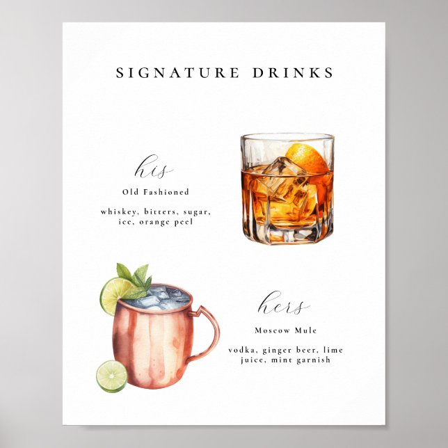Signature Bebe Cocktails Poster (Frente)