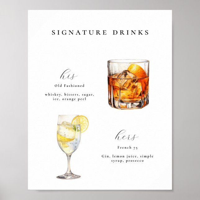 Signature Bebe Cocktails Poster (Frente)