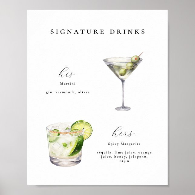 Signature Bebe Cocktails Poster (Frente)