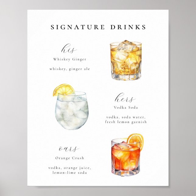 Signature Bebe Cocktails Poster (Frente)