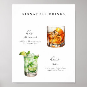 Signature Bebe Cocktails Poster