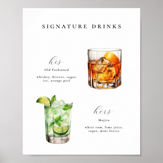 Signature Bebe Cocktails Poster (Frente)