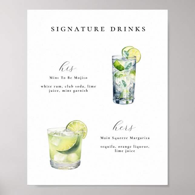 Signature Bebe Cocktails Poster (Frente)