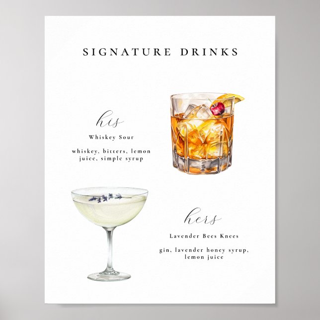 Signature Bebe Cocktails Poster (Frente)